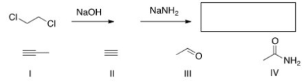 What is the product of the following sequence of reactions?   A) I B) II C) III D) IV