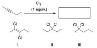 What is (are) the product(s) of the following reaction?   A) Only I B) Only II C) Only III D) I,II,and III