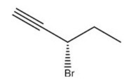 Give the IUPAC name for the following compound.   A) R-4-bromo-1-pentyne B) S-4-bromo-1-pentyne C) R-3-bromo-5-pentyne D) S-3-bromo-5-pentyne