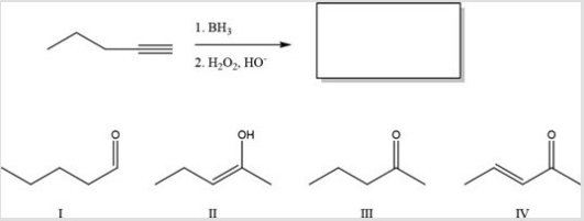 What is the major product of the following reaction?   A) I B) II C) III D) IV