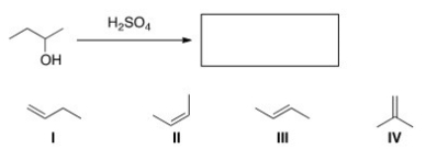 What is the major product of the following reaction?   A) I B) II C) III D) IV