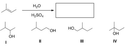 Predict the major product of the following reaction.   A) I B) II C) III D) IV