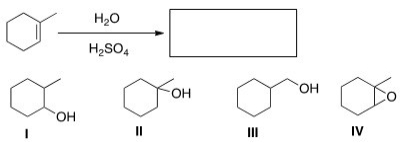Predict the major product of the following reaction.   A) I B) II C) III D) IV