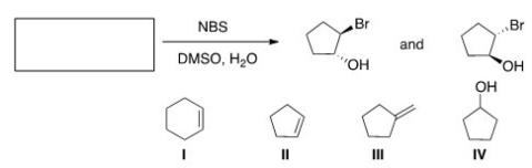 What is the starting material in the following reaction?   A) I B) II C) III D) IV