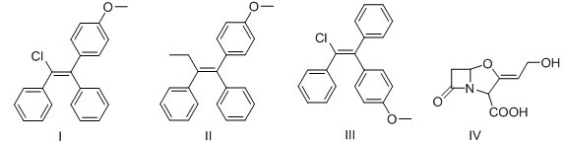 Which of the following alkenes is an E alkene?   A) I B) II C) III D) IV