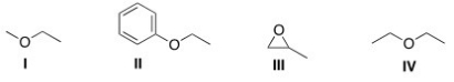 Which of the following compounds is (are) symmetrical ethers?   A) Only I B) Only IV C) Only III and IV D) Only I,III,and IV