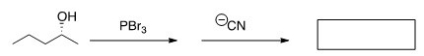 What is the major organic product obtained from the following sequence of reactions?   A) (R) -2-Methylpentanenitrile B) (S) -2-Methylpentanenitrile C) (±) -2-Methylpentanenitrile D) trans-2-Butene