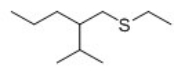 What is the IUPAC name of the following compound?   A) 5-Ethylthio-4-isopropylpentane B) 1-Ethylthio-3-methyl-2-propylbutane C) 1-Ethylthio-2-isopropylpentane D) Isooctylthioethane