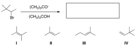 What is the major product of the following reaction?   A) I B) II C) III D) IV