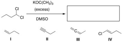 What is the product of the following reaction?   A) I B) II C) III D) IV