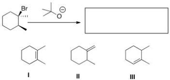 What is (are) the product(s) of the following reaction?   A) I and II B) II and III C) I and III D) I,II,and III