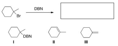 What is (are) the product(s) of the following reaction?   A) Only I B) Only II C) Only III D) II and III
