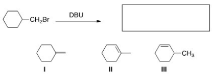 What is (are) the product(s) of the following reaction?   A) Only I B) Only II C) Only III D) I and II