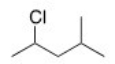 What is the IUPAC name of the following compound?   A) 2-Methyl-4-chloropentane B) 2-Chloro-4-methylpentane C) 2-Chloro-1-isopropylpropane D) 2-Chloro-2-methylpentane