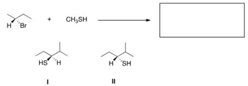 What is the product of the nucleophilic substitution reaction shown below?   A) Only I B) Only II C) I and II D) None