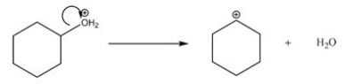 What type of bond cleavage takes place in/what type of intermediate is produced in the following reaction?   A) Homolysis/Radical B) Homolysis/Carbocation C) Heterolysis/Carbocation D) Heterolysis/Carbanion