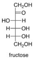 How many stereogenic centers are present in fructose,a simple sugar?   A) 1 B) 2 C) 3 D) 4