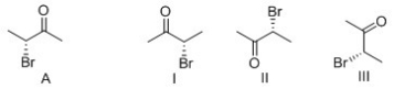 Which of the following compounds is identical to compound A?   A) I and II B) II and III C) I and III D) II