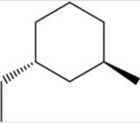Give the IUPAC name for the following compound:   A) (1R,3R) -1-ethyl-3-methylcyclohexane B) (1R,3S) -1-ethyl-3-methylcyclohexane C) (1S,3R) -1-ethyl-3-methylcyclohexane D) (1S,3S) -1-ethyl-3-methylcyclohexane