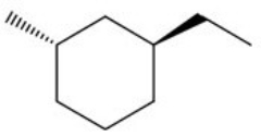 Give the IUPAC name for the following compound:   A) (1R,3R) -1-ethyl-3-methylcyclohexane B) (1R,3S) -1-ethyl-3-methylcyclohexane C) (1S,3R) -1-ethyl-3-methylcyclohexane D) (1S,3S) -1-ethyl-3-methylcyclohexane