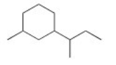 What is the IUPAC name for the following compound?   A) 1-Butyl-3-methylcyclohexane B) 1-sec-Butyl-3-methylcyclohexane C) 1-Methyl-3-sec-butylcyclohexane D) 1-sec-Butyl-3-methylhexane