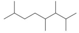 What is the IUPAC name for the following alkane?   A) 2,5,6,7-tetramethyloctane B) 2,3,4,7-tetramethyloctane C) 2,5,6,7-tetramethylheptane D) 2,3,4,7-tetramethylheptane