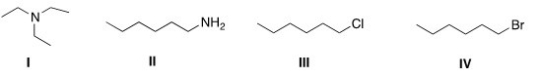 Which of the following compounds has the highest boiling point?   A) I B) II C) III D) IV