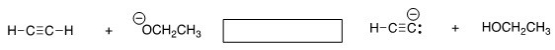 What is the direction of equilibrium when acetylene (C<sub>2</sub>H<sub>2</sub>) reacts with ethoxide (CH<sub>3</sub>CH<sub>2</sub>O<sup>-</sup>) in an acid-base reaction?   A) Left B) Right C) Neither D) Cannot be determined