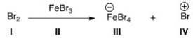 Identify the Lewis base in the following reaction.   A) I B) II C) III D) IV