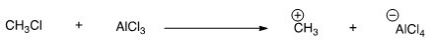What is the role of methylchloride (CH<sub>3</sub>Cl) in the following reaction?   A) Lewis acid B) Lewis base C) Brønsted-Lowry acid D) Brønsted-Lowry base