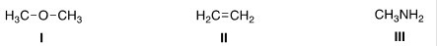What is the nucleophilic site in the following compounds?   A) I = Hydrogen; II = π electrons in bond; III = nitrogen. B) I = Oxygen; II = carbon; III = nitrogen. C) I = Hydrogen; II = carbon; III = carbon. D) I = Oxygen; II = π electrons in bond; III = nitrogen.