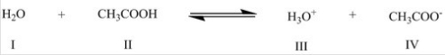 Identify the base/conjugate base (in that order) in the following reaction:   A) I,III B) I,IV C) II,III D) II,IV