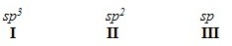 When forming molecular orbitals from atomic orbitals,what is the order of increasing C-H bond strength for the following set?   A) II < I < III B) III < I < II C) III < II < I D) I < II < III