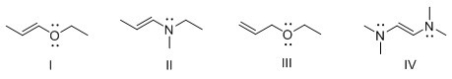 Consider compounds which contain both a heteroatom and a double bond.For which compound is no additional Lewis structure possible?   A) I B) II C) III D) IV