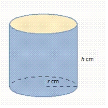 Find the surface area of the solid correct to the nearest square unit. (Note that the container does not have top.)  ​ ​​r​ = 2.8​, ​h​ = 4.4. ​   ​ A)  77 cm <sup>2</sup> B)  12 cm <sup>2</sup> C)  204 cm <sup>2</sup> D)  102 cm <sup>2</sup> E)  108 cm <sup>2</sup>