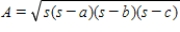 If the lengths of three sides of a triangle are known, then the following formula, known as Hero's (or Heron's)  formula is sometimes used: ​   ​where a, b, and c are the given lengths of the sides, and   . Use this formula to find the area of a triangle with the lengths given below (correct to the nearest square foot) . ​   ft,   ft, and   ft ​ A)  41 ft<sup>2</sup> B)  3 ft<sup>2</sup> C)  6 ft<sup>2</sup> D)  13 ft<sup>2</sup> E)  14 ft<sup>2</sup>