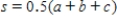 If the lengths of three sides of a triangle are known, then the following formula, known as Hero's (or Heron's)  formula is sometimes used: ​   ​where a, b, and c are the given lengths of the sides, and   . Use this formula to find the area of a triangle with the lengths given below (correct to the nearest square foot) . ​   ft,   ft, and   ft ​ A)  41 ft<sup>2</sup> B)  3 ft<sup>2</sup> C)  6 ft<sup>2</sup> D)  13 ft<sup>2</sup> E)  14 ft<sup>2</sup>