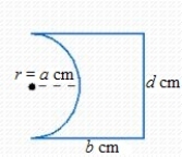 Find the distance around the figure below by using the appropriate formula. Round your answer to two decimal places. ​   ​ Where   ​ __________cm