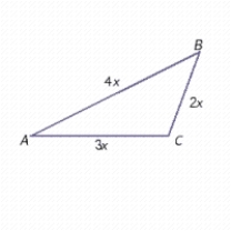The perimeter   is 45 in. Find the lengths of the sides. ​   ​   ​   ​  