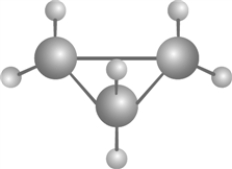 Draw graph for the molecule. Cyclopropane   A)    B)    C)    D)    E)   