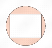 What is the width of the largest rectangle with length 16 in. you can cut from a circular piece of cardboard having a radius of 10 in.? ​   ​ __________ in.