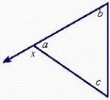 Find the measure of the indicated exterior angle in the triangle, when   and   . ​   ​ A)    B)    C)    D)    E)   