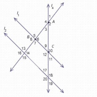 Classify the pair of angles shown in the figure below, where l​<sub>1</sub> and l​<sub>2</sub> are parallel. ​   ​   ​ The angles are __________ (vertical angles, adjacent and supplementary angles, corresponding angles, or alternate interior angles).