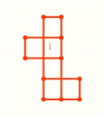 Study the pattern shown here. When folded they will form cubes spelling MILE. ​   ​ Letter the pattern. ​   ​ A)    B)    C)   