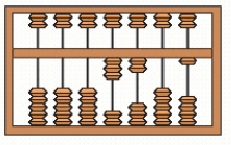 One of the oldest devices used for calculation is the abacus, as shown in the sample figure. Each rod names one of the positions we use in counting. Each bead on the bottom represents one unit in that column and each bead on the top represents 5 units in that column. The number illustrated in the sample figure below is 1,734. ​ Sample   ​ Choose an abacus to show 10,905. ​ A   B   ​ ​ C   D   ​ A)  C B)  B C)  D D)  A E)  none of these