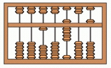 One of the oldest devices used for calculation is the abacus, as shown in the sample figure. Each rod names one of the positions we use in counting. Each bead on the bottom represents one unit in that column and each bead on the top represents 5 units in that column. The number illustrated in the sample figure below is 1,734. ​ Sample   ​ Choose an abacus to show 10,905. ​ A   B   ​ ​ C   D   ​ A)  C B)  B C)  D D)  A E)  none of these