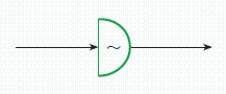 What does the circuit symbol in the figure mean?   A)  NOT-gate B)  OR-gate C)  AND-gate