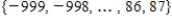 Give the cardinality of the set ​   ​ A)  1,087 B)  1,089 C)  1,088 D)  1,084 E)  1,093