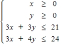 Find the corner points for the set of feasible solutions for the constraints given in problem. ​   ​ A)  ( 0, 0 ) , ( 7, 0 ) , ( 0, 6 ) , ( 4, 3 ) , ( 13, 1 )  B)  ( 7, 0 ) , ( 0, 6 ) , ( 4, 3 )  C)  ( 13, 1 ) , ( 7, 0 ) , ( 0, 6 ) , ( 4, 3 )  D)  ( 0, 0 ) , ( 8, 0 ) , ( 0, 7 ) , ( 4, 3 )  E)  ( 0, 0 ) , ( 7, 0 ) , ( 0, 6 ) , ( 4, 3 ) 