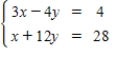 Solve the system by solving the corresponding matrix equation with an inverse, if possible. ​  